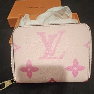 Louis Vuitton Pink Monogram Zip Around Compact Wallet